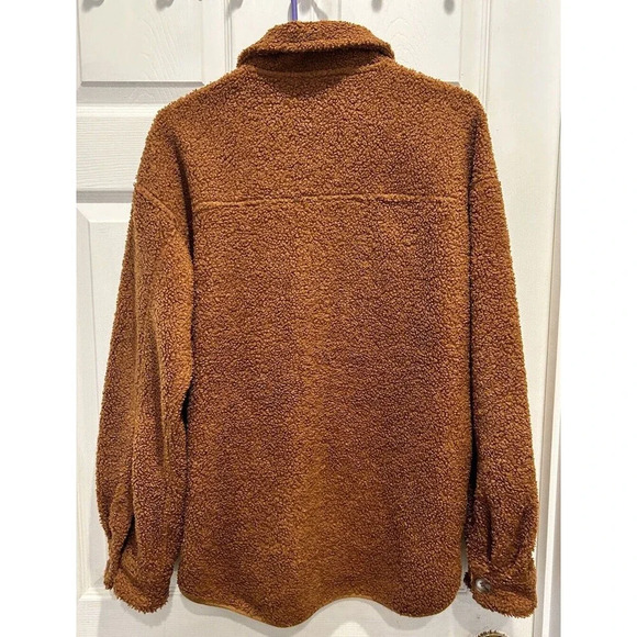 Wishlist Womens Small/Medium Brown Teddy Shacket Oversized Shirt - Picture 6 of 7